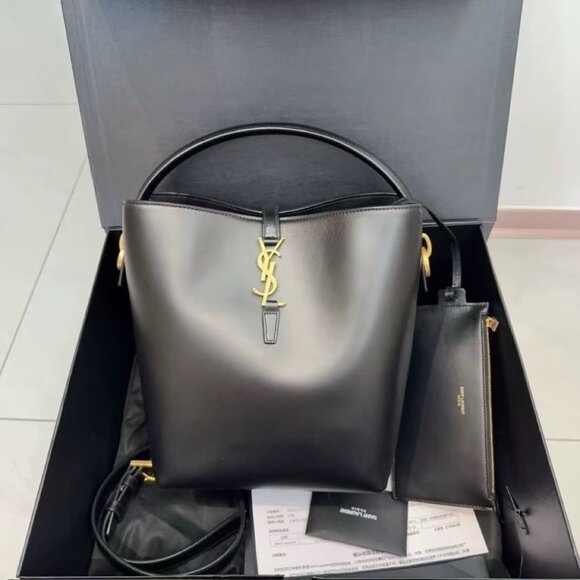 SAINT LAURENT YSL LE37 shoulder crossbody handbag black - Picture 1 of 6